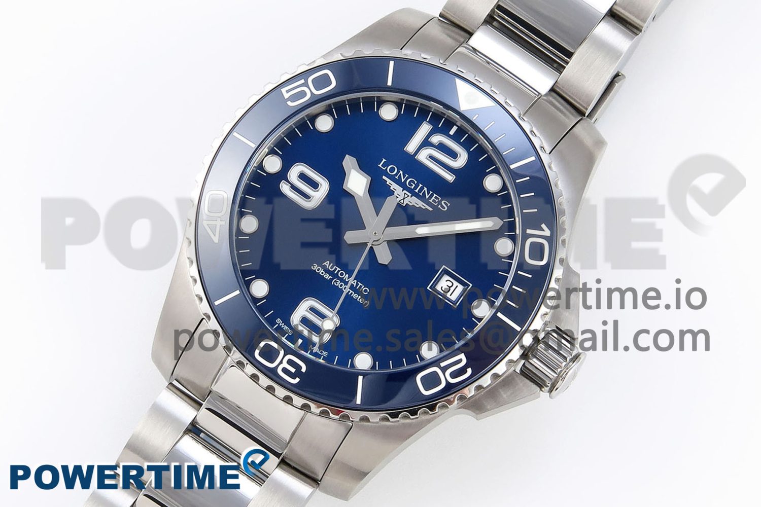 HYDROCONQUEST 43MM SS BLUE CERAMIC BEZEL XF 1:1 BEST EDITION BLUE DIAL ON SS BRACELET L888 - Image 2