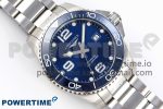 HYDROCONQUEST 43MM SS BLUE CERAMIC BEZEL XF 1:1 BEST EDITION BLUE DIAL ON SS BRACELET L888 - Image 3
