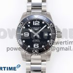 HYDROCONQUEST 43MM SS BLACK CERAMIC BEZEL XF 1:1 BEST EDITION BLACK DIAL ON SS BRACELET L888