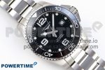 HYDROCONQUEST 43MM SS BLACK CERAMIC BEZEL XF 1:1 BEST EDITION BLACK DIAL ON SS BRACELET L888 - Image 3