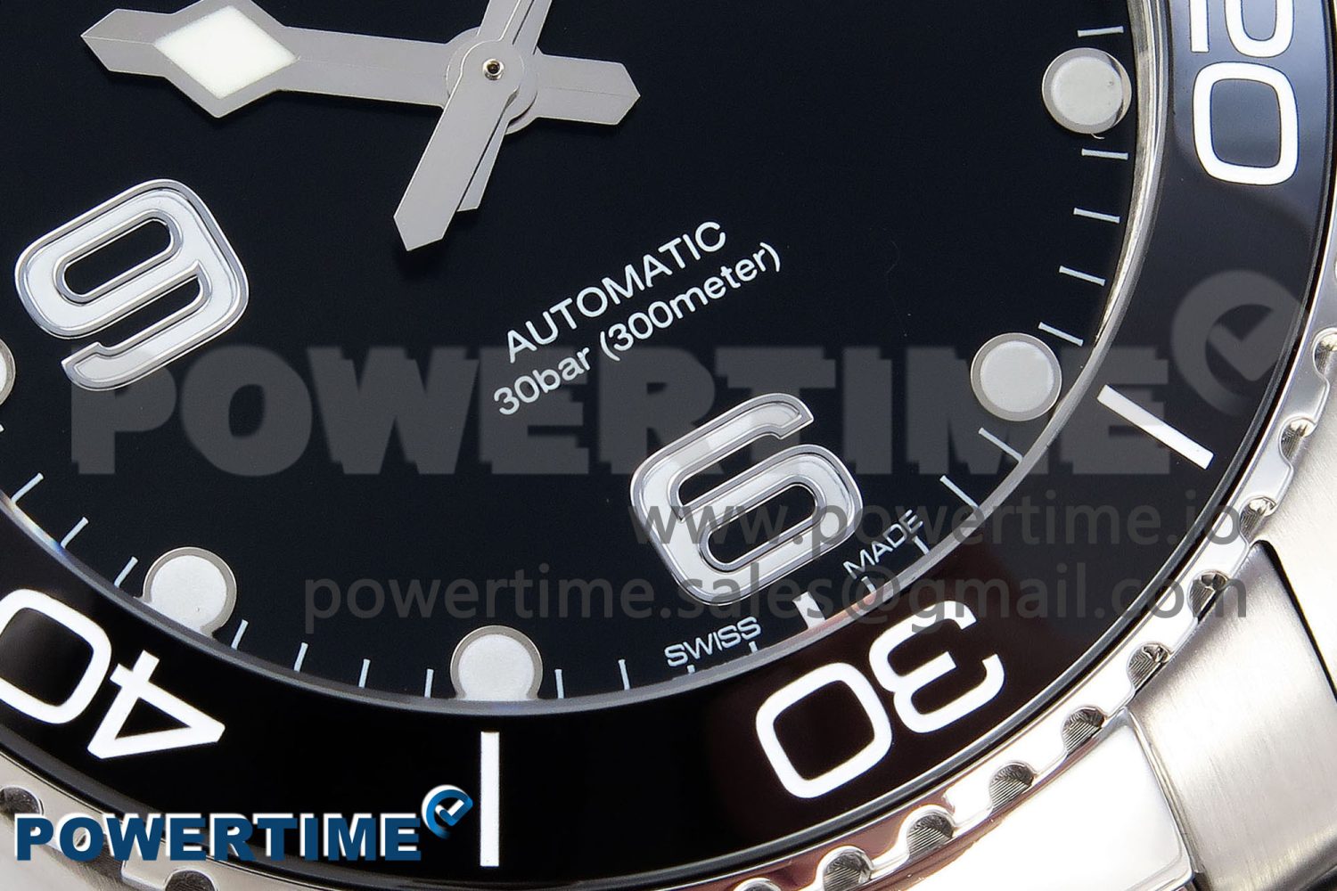 HYDROCONQUEST 43MM SS BLACK CERAMIC BEZEL XF 1:1 BEST EDITION BLACK DIAL ON SS BRACELET L888 - Image 5