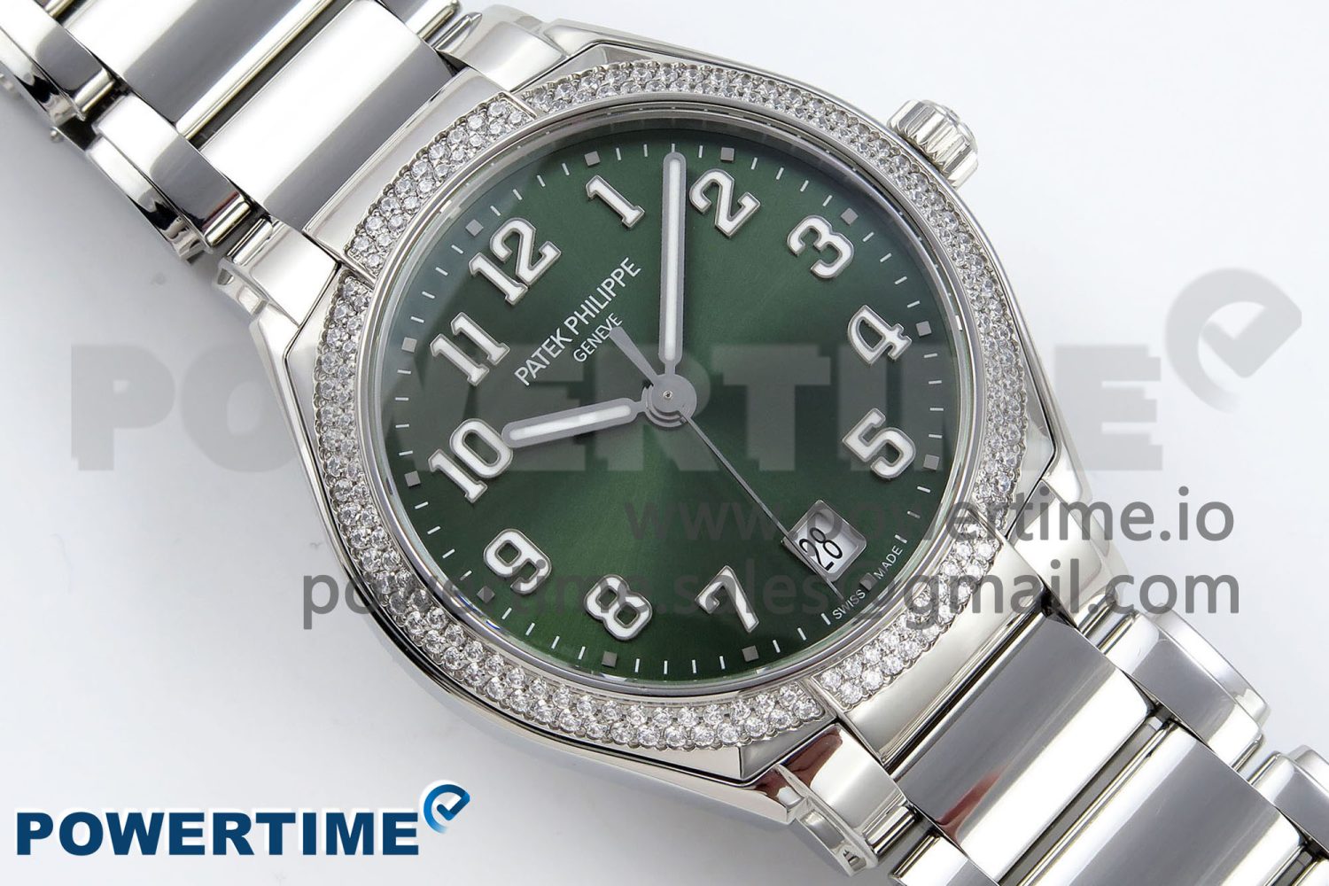 Twenty~4 7300/1200A SS PPF 1:1 Best Edition Green Dial on SS Bracelet A324 Super Clone - Image 3