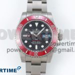 Submariner DIW Red Ceramic Bezel VSF 1:1 Best Edition Black Carbon Dial on Sandblasted Bracelet VS3135