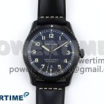 Navitimer 8 Automatic 41mm PVD TF 1:1 Best Edition Black Dial on Black Leather Strap A2824