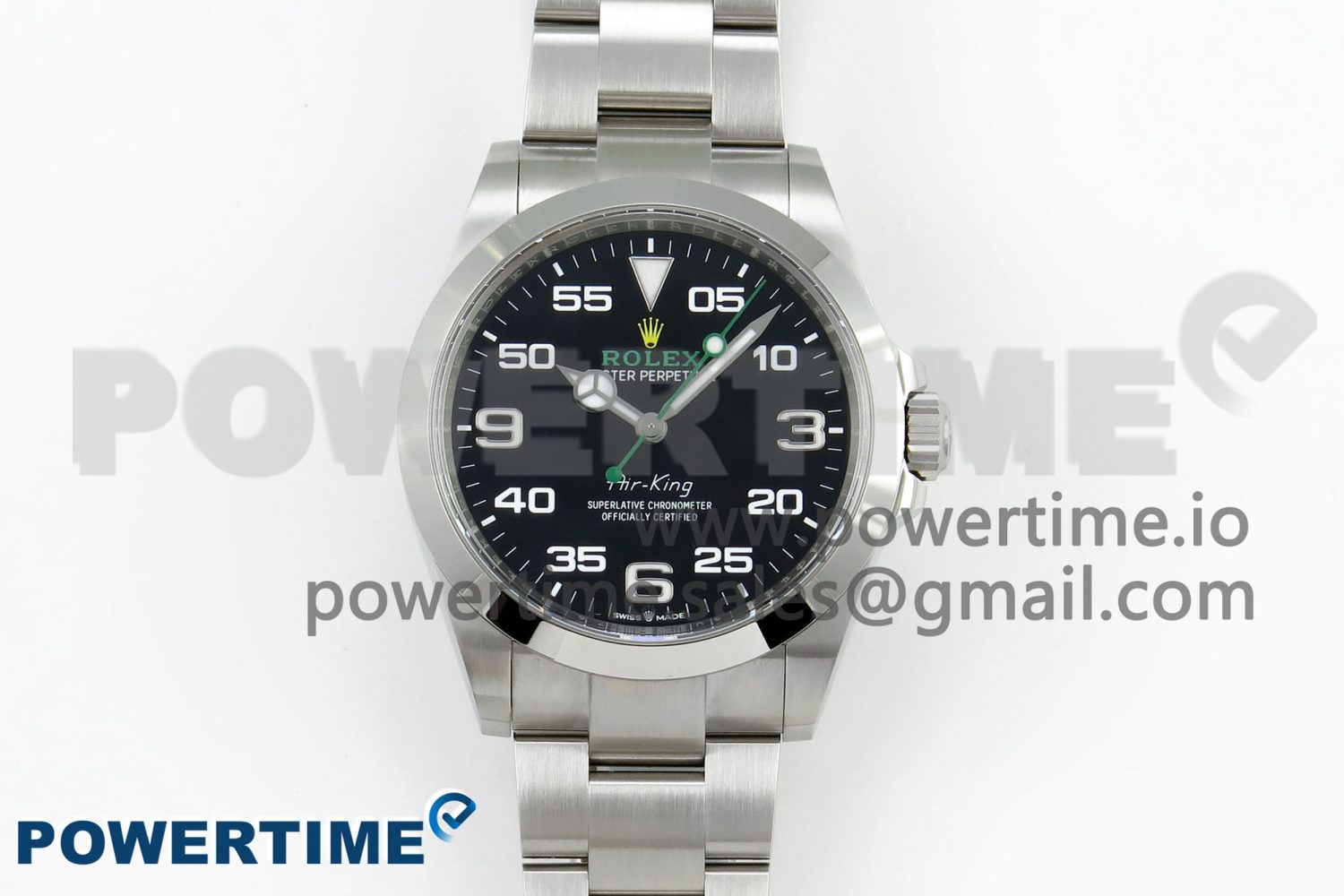 Air-King 126900 Clean 1:1 Best Edition 904L Steel Black Dial on SS Bracelet VR3230 - Image 1