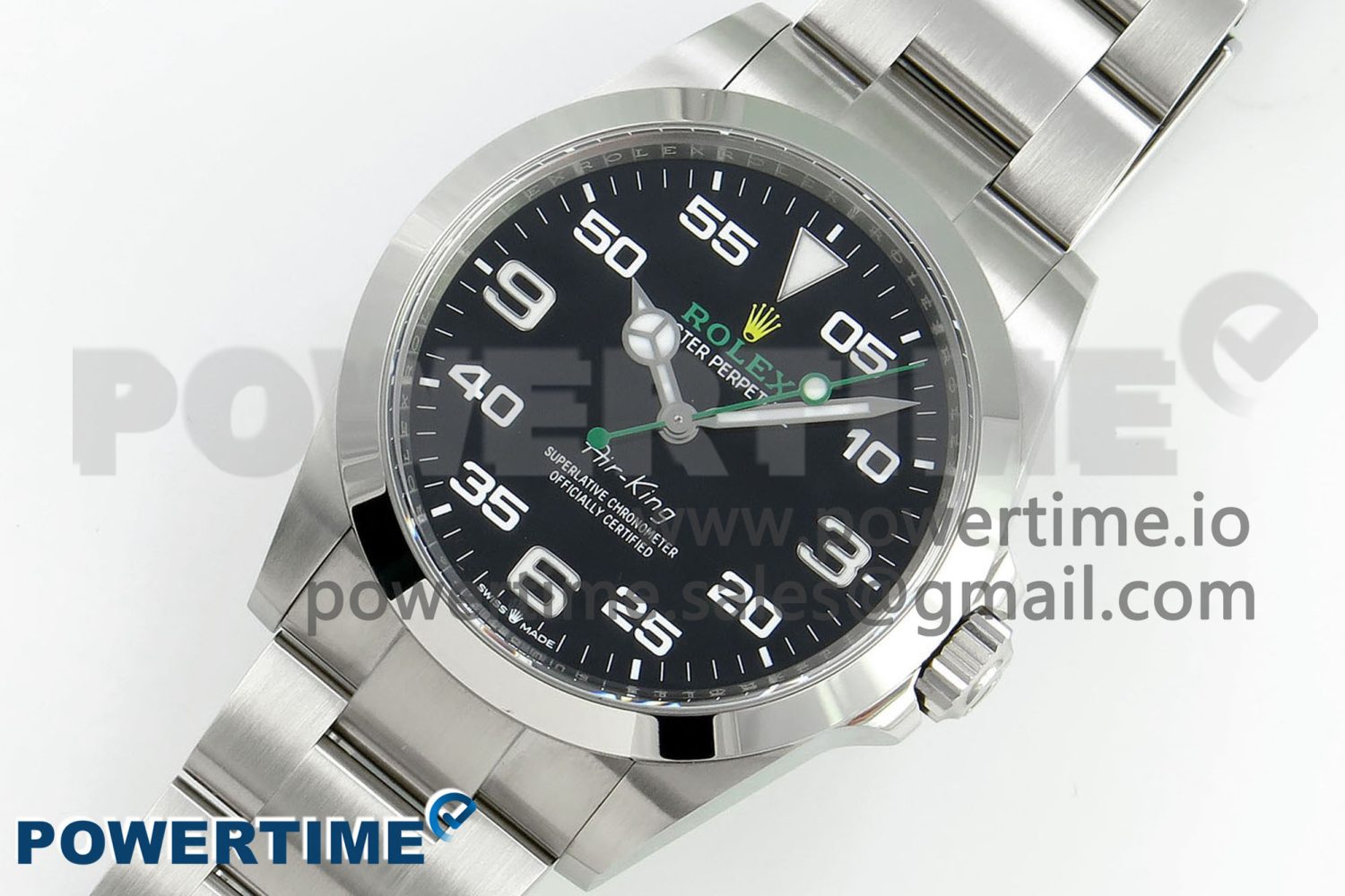 Air-King 126900 Clean 1:1 Best Edition 904L Steel Black Dial on SS Bracelet VR3230 - Image 2