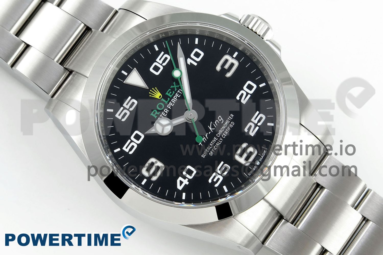 Air-King 126900 Clean 1:1 Best Edition 904L Steel Black Dial on SS Bracelet VR3230 - Image 3