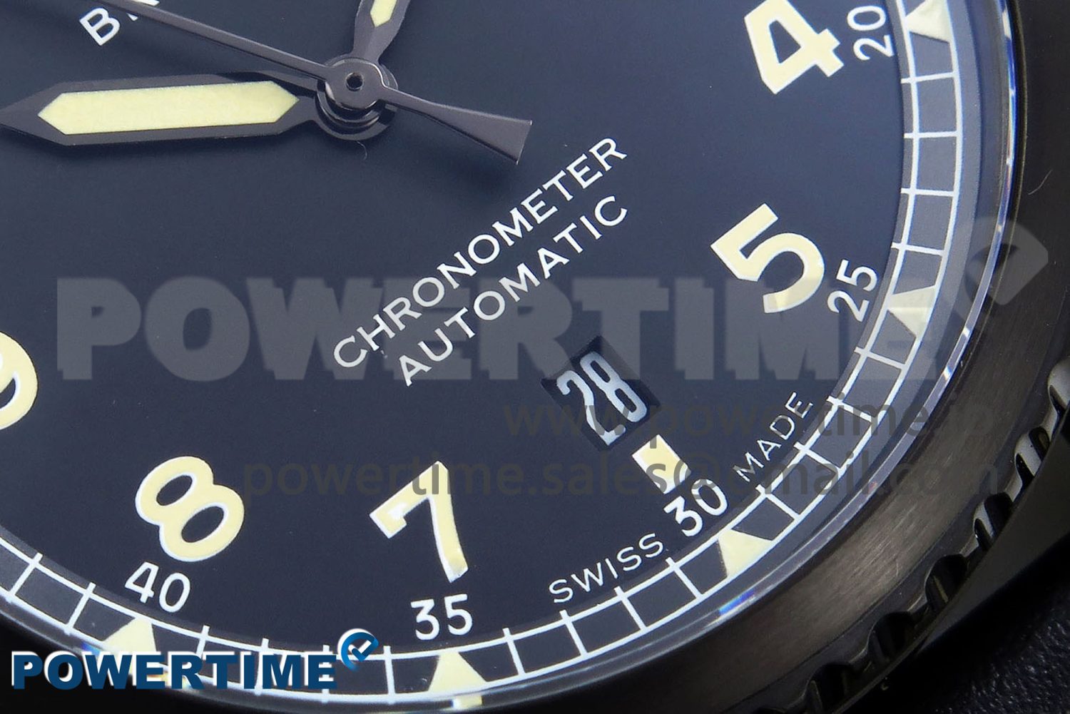 Navitimer 8 Automatic 41mm PVD TF 1:1 Best Edition Black Dial on Black Leather Strap A2824 - Image 5