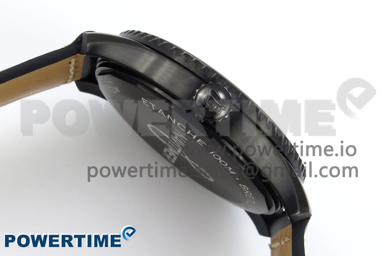 Navitimer 8 Automatic 41mm PVD TF 1:1 Best Edition Black Dial on Black Leather Strap A2824 - Image 6