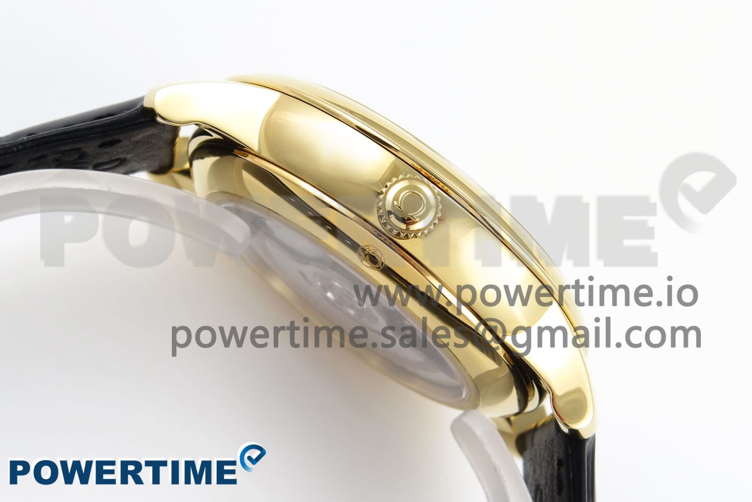 De Ville Power Reserve YG MKF 1:1 Best Edition Black Dial on Black Leather Strap A8810 - Image 6