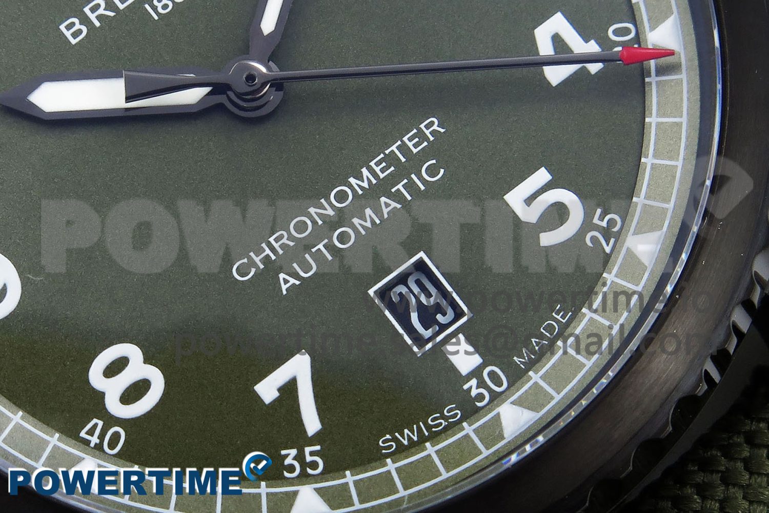 Navitimer 8 Automatic 41mm PVD TF 1:1 Best Edition Green Dial on Green Nylon Strap A2824 - Image 5