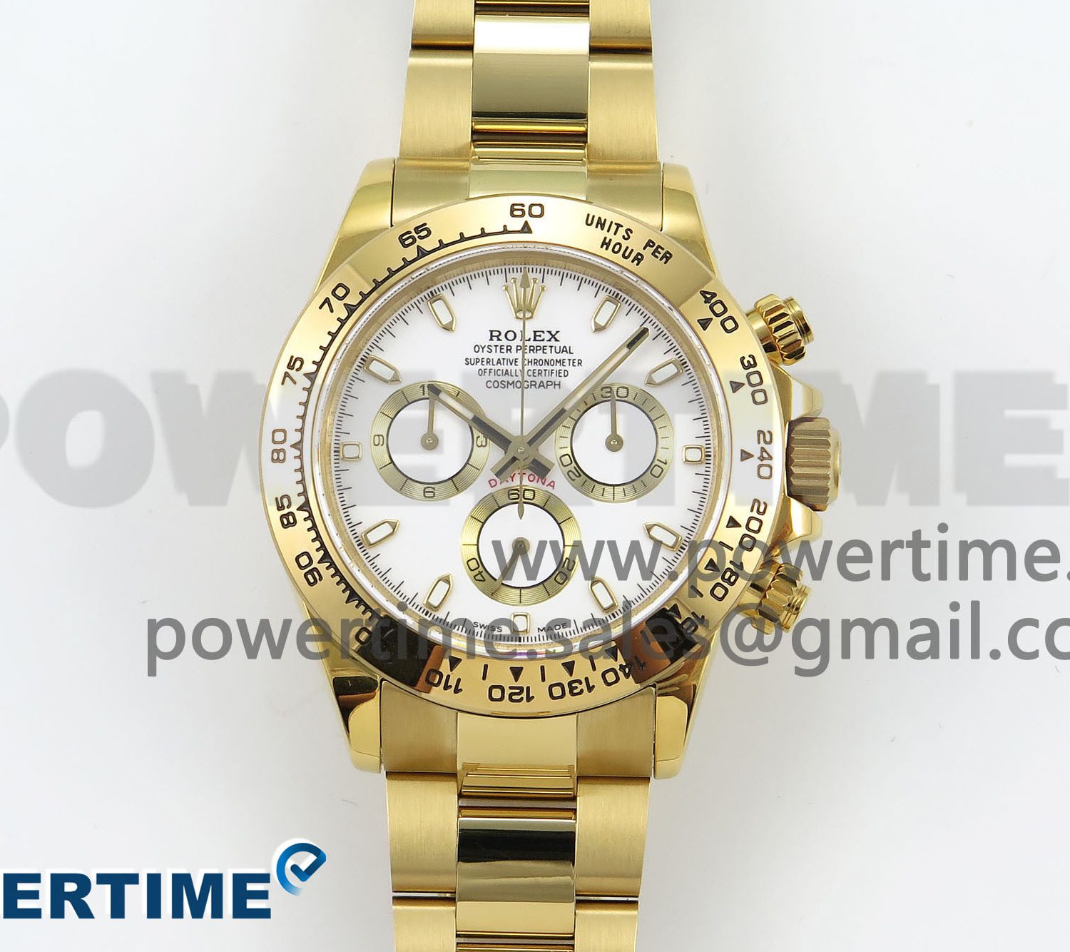 Daytona 116508 QF 1:1 Best Edition White Dial on YG Bracelet SH4130 V3 (Gain Weight)