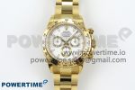 Daytona 116508 QF 1:1 Best Edition White Dial on YG Bracelet SH4130 V3 (Gain Weight)