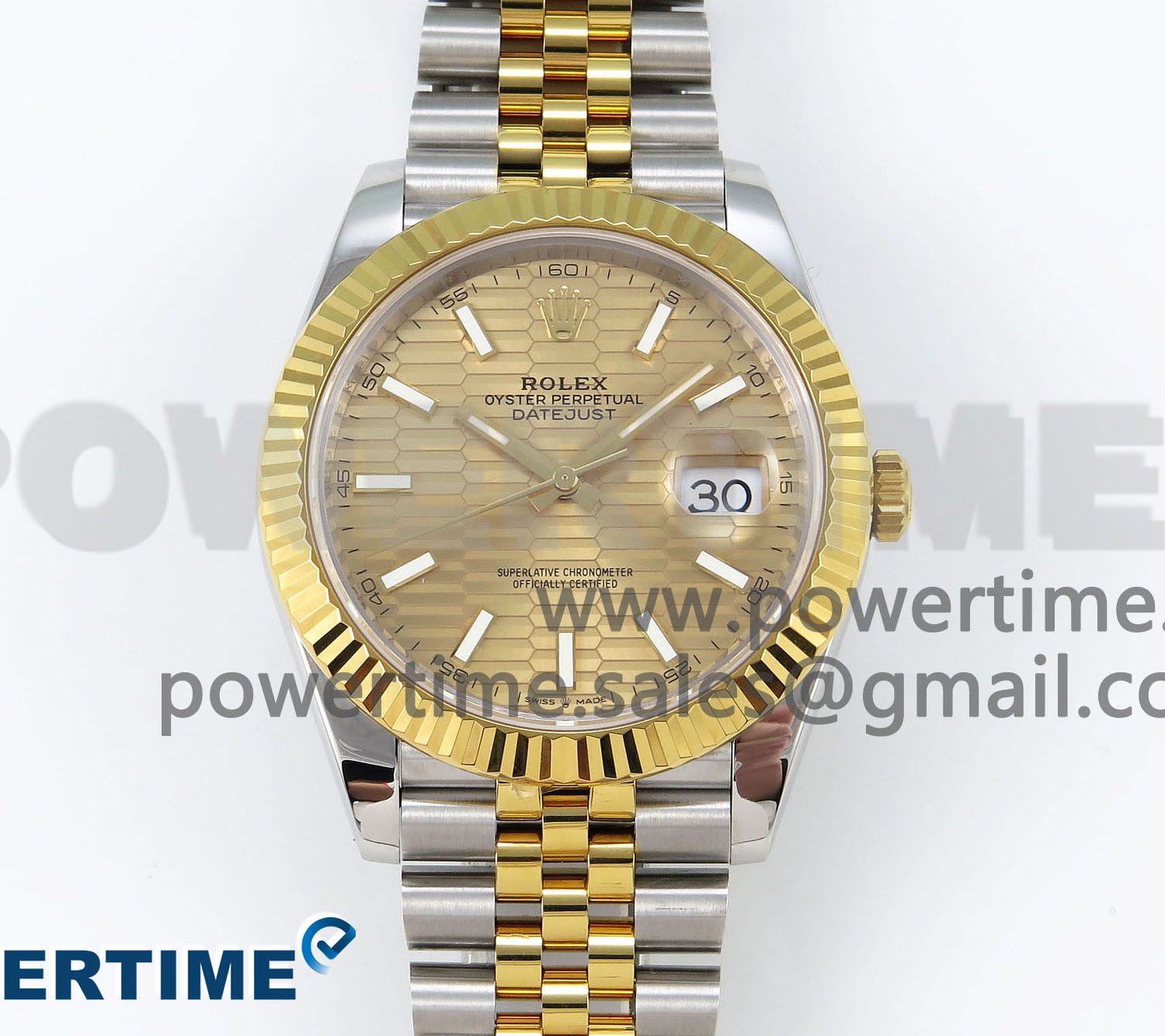 DateJust 41 126331 VSF 1:1 Best Edition 904L Steel Yellow Gold Textured Dial on SS/YG Jubilee Bracelet VS3235