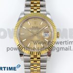 DateJust 41 126331 VSF 1:1 Best Edition 904L Steel Yellow Gold Textured Dial on SS/YG Jubilee Bracelet VS3235