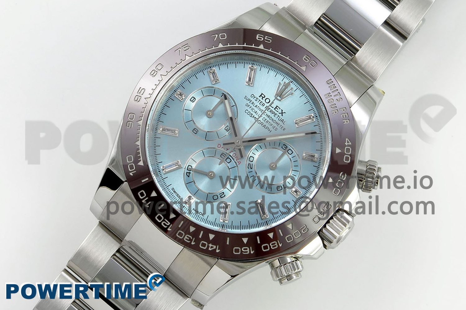 Daytona 116506 Clean 1:1 Best Edition Ice Blue Dial Crystal Markers on SS Bracelet SA4130 V2 - Image 2