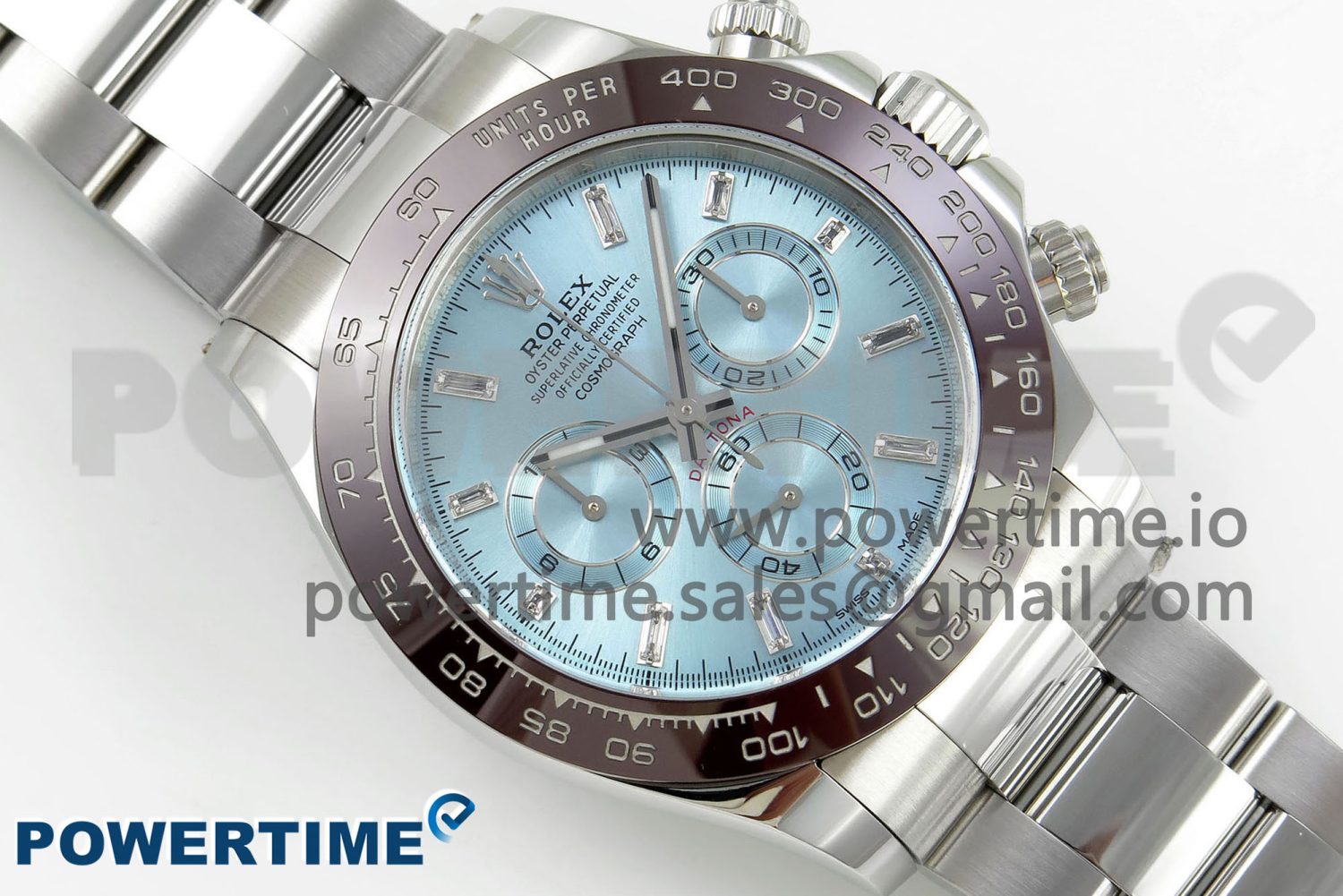 Daytona 116506 Clean 1:1 Best Edition Ice Blue Dial Crystal Markers on SS Bracelet SA4130 V2 - Image 3