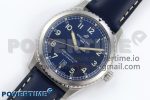 Navitimer 8 Automatic 41mm SS TF 1:1 Best Edition Blue Dial on Blue Leather Strap A2824 - Image 2