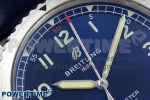 Navitimer 8 Automatic 41mm SS TF 1:1 Best Edition Blue Dial on Blue Leather Strap A2824 - Image 4