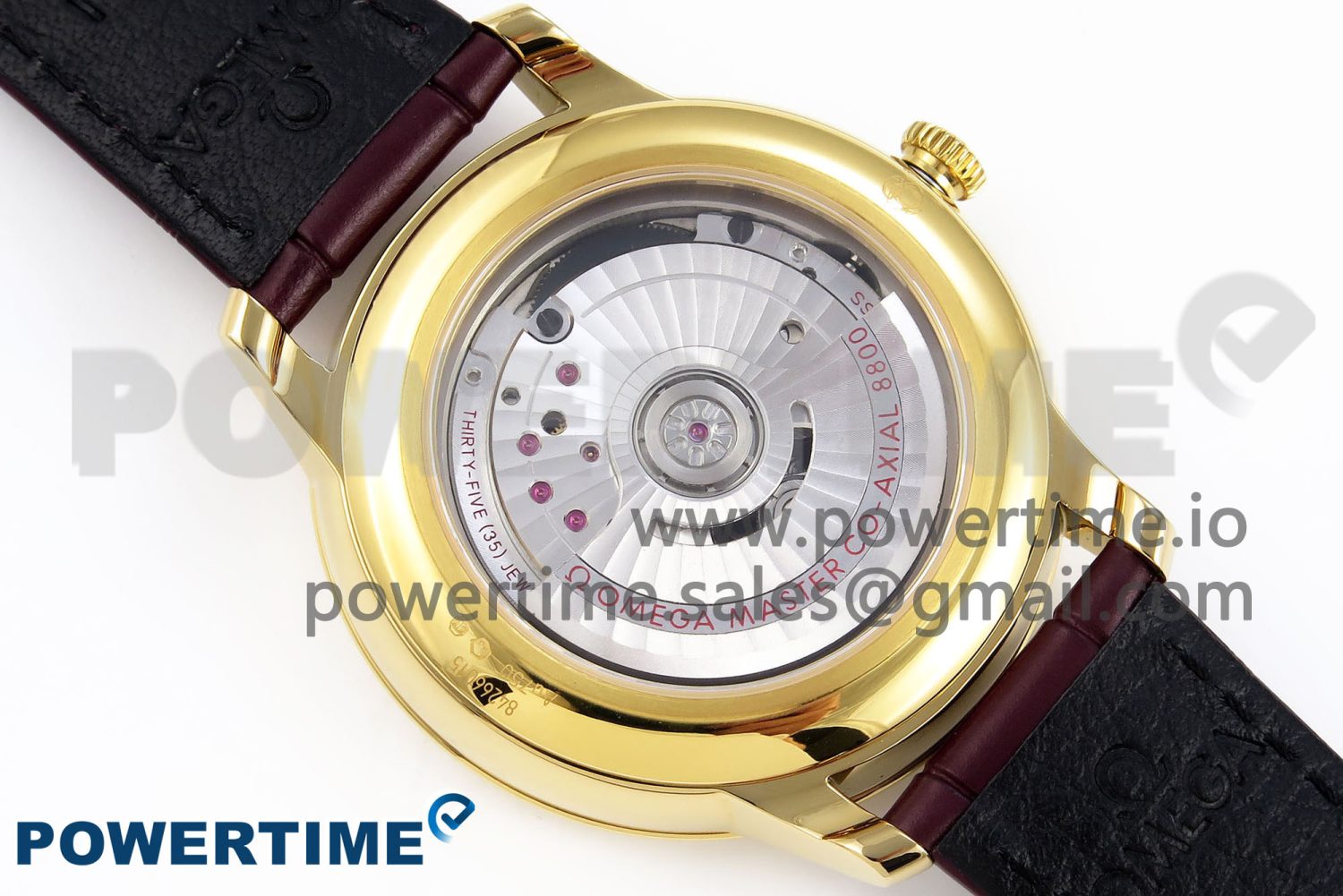 De Ville Date YG MKF 1:1 Best Edition White Textured Dial Roman Marker on Brown Leather Strap A8800 - Image 8