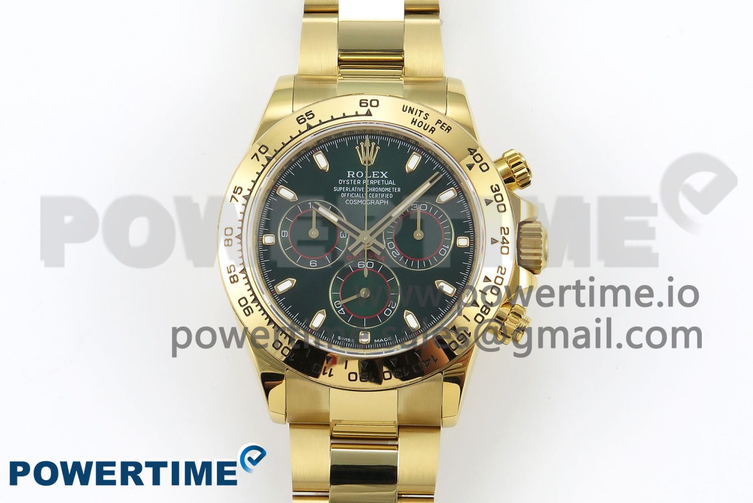 Daytona 116508 QF 1:1 Best Edition Green Dial on YG Bracelet SH4130 V3 (Gain Weight) - Image 1