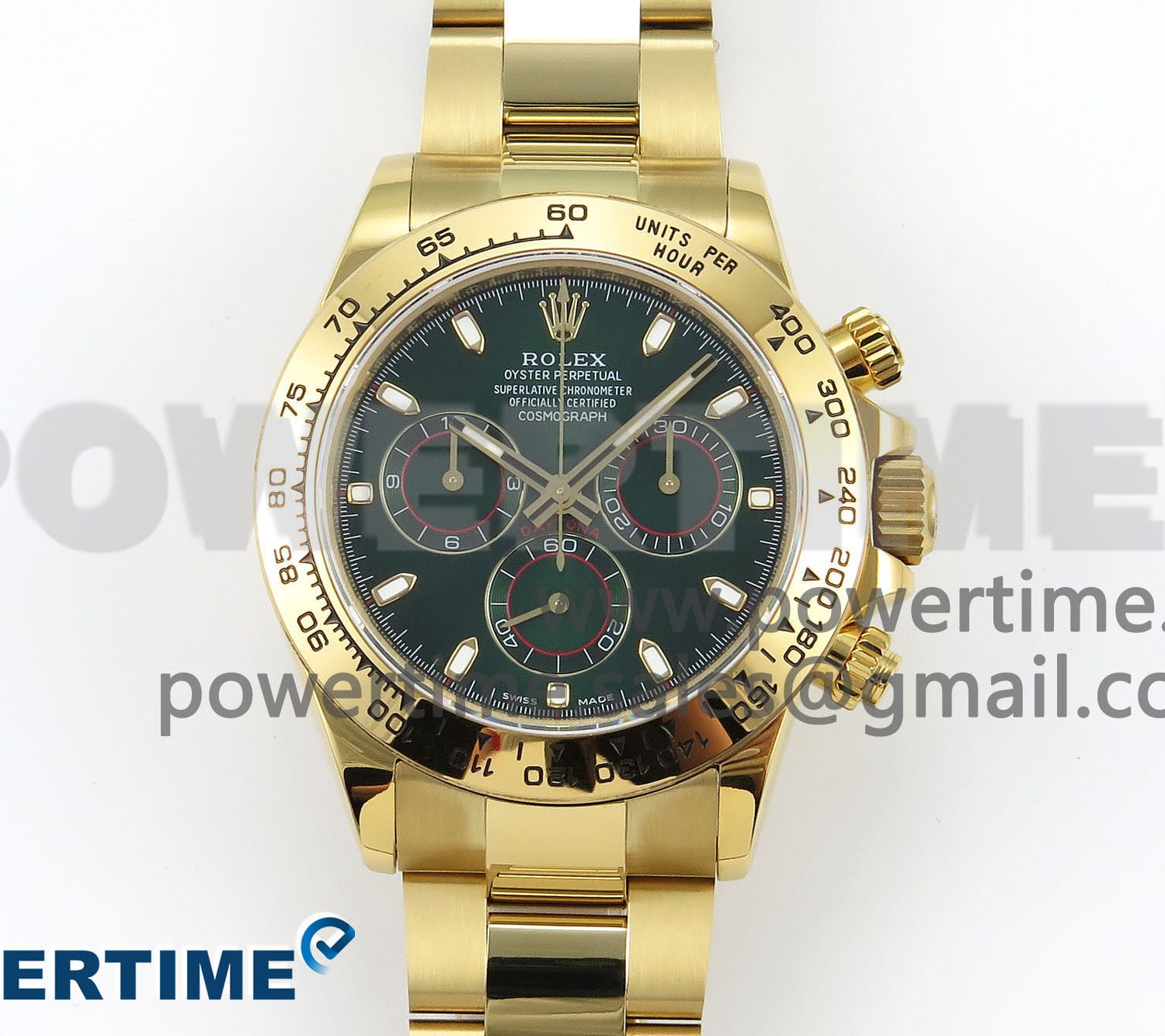 Daytona 116508 QF 1:1 Best Edition Green Dial on YG Bracelet SH4130 V3 (Gain Weight)