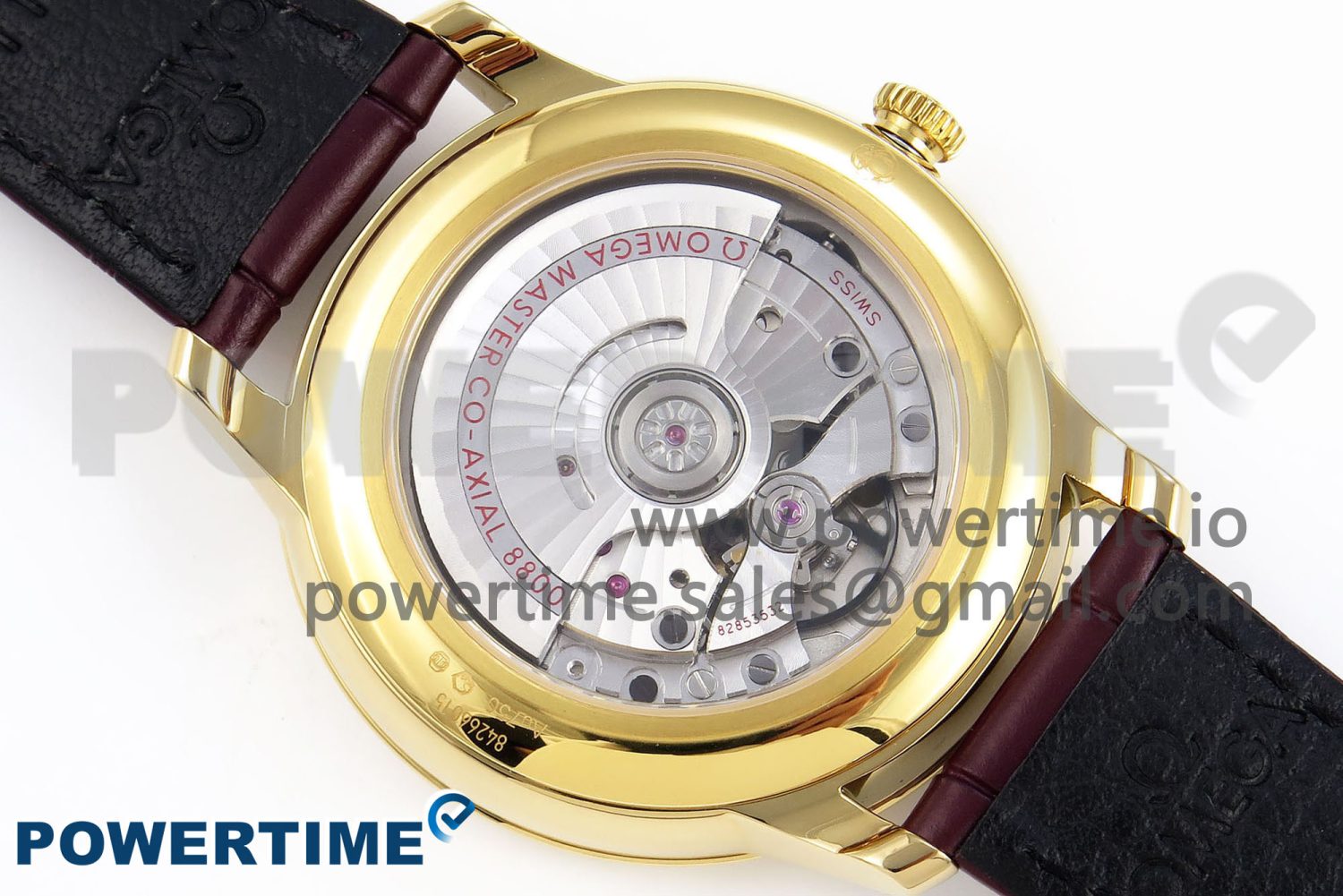 De Ville Date YG MKF 1:1 Best Edition White Textured Dial Roman Marker on Brown Leather Strap A8800 - Image 9