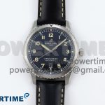 Navitimer 8 Automatic 41mm SS TF 1:1 Best Edition Black Dial on Black Leather Strap A2824