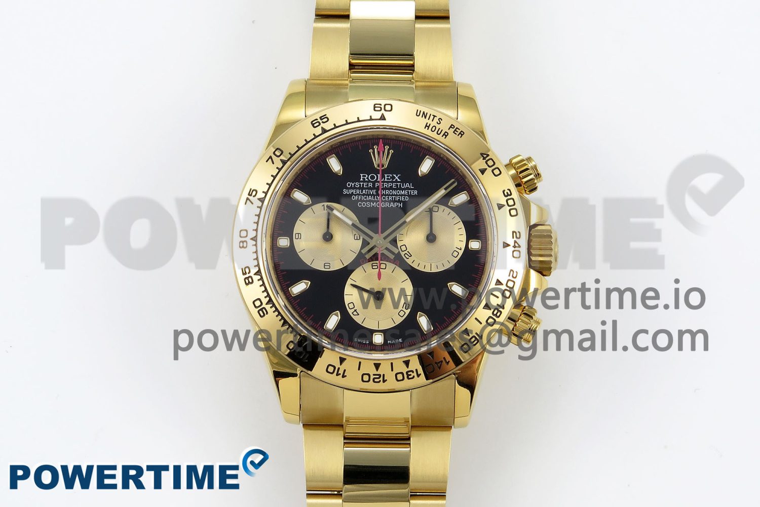 Daytona 116508 QF 1:1 Best Edition Black/YG Dial on YG Bracelet SH4130 V3 (Gain Weight) - Image 1