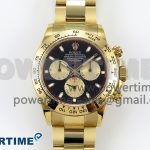 Daytona 116508 QF 1:1 Best Edition Black/YG Dial on YG Bracelet SH4130 V3 (Gain Weight)