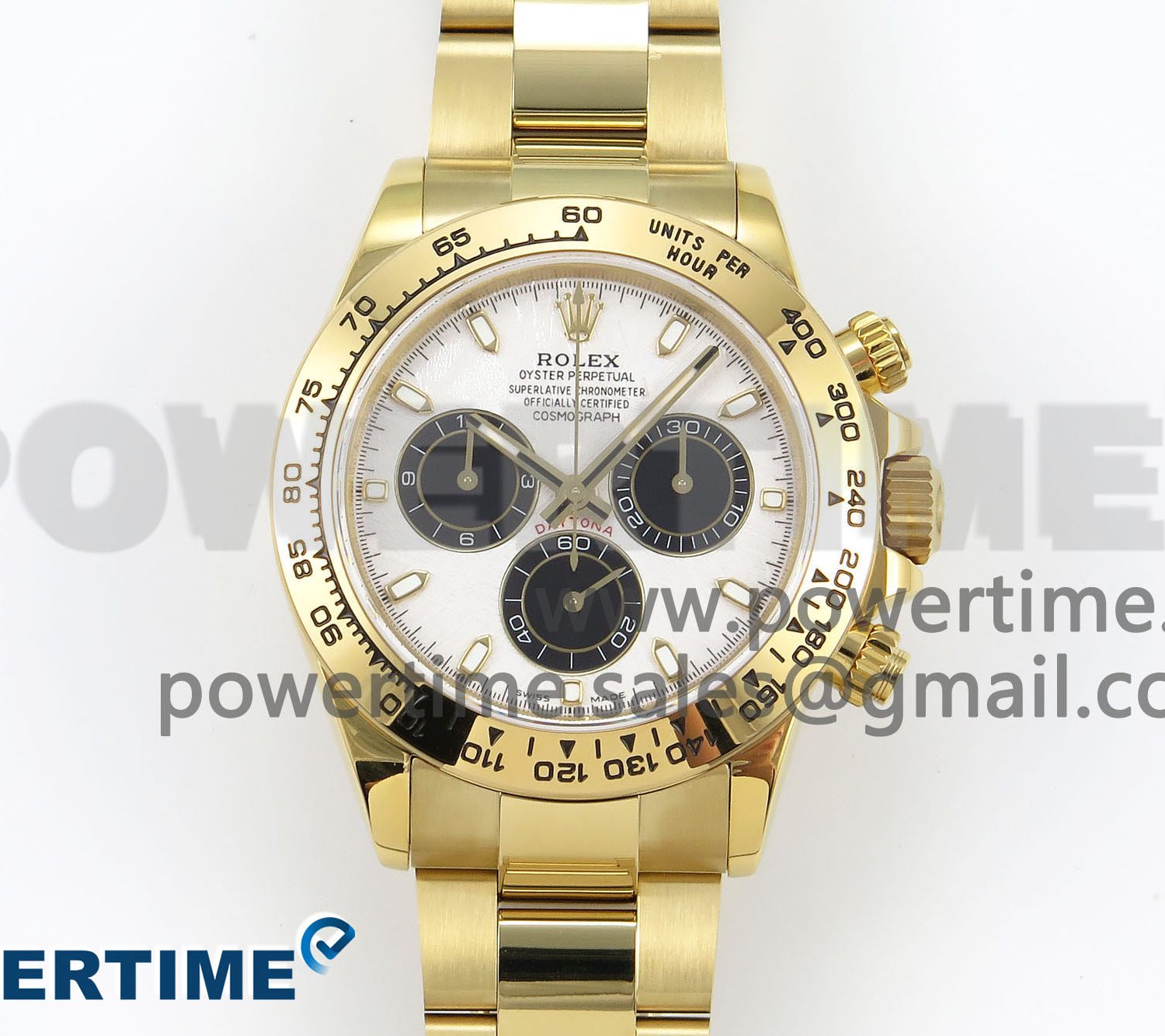 Daytona 116508 QF 1:1 Best Edition White/Black Dial on YG Bracelet SH4130 V3 (Gain Weight)