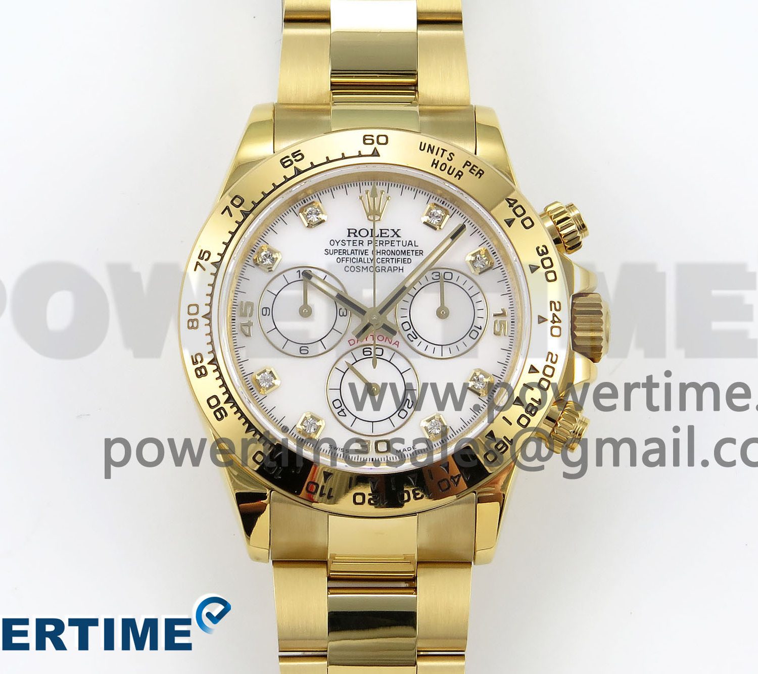 Daytona 116508 QF 1:1 Best Edition White Diamonds Dial on YG Bracelet SH4130 V3 (Gain Weight)