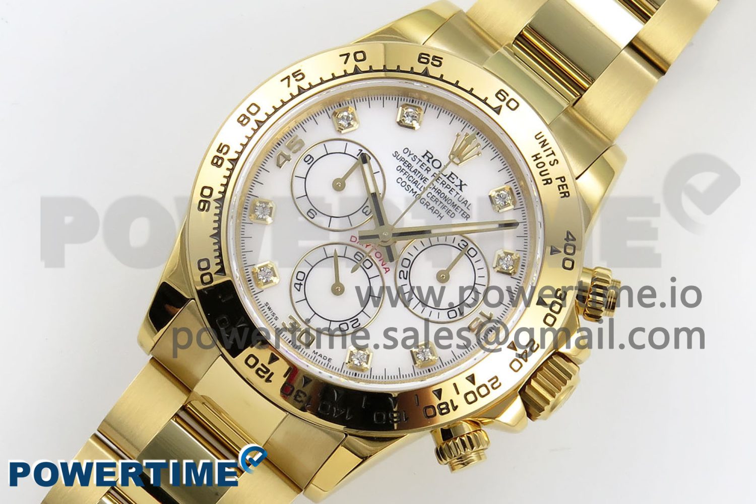 Daytona 116508 QF 1:1 Best Edition White Diamonds Dial on YG Bracelet SH4130 V3 (Gain Weight) - Image 2