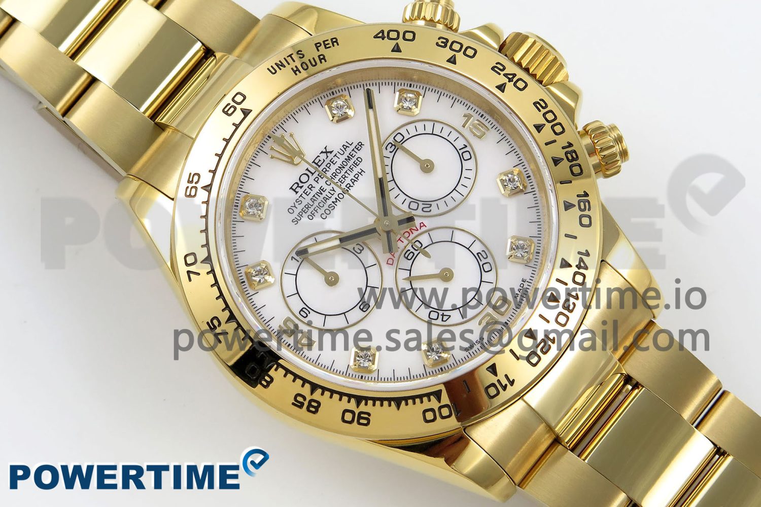 Daytona 116508 QF 1:1 Best Edition White Diamonds Dial on YG Bracelet SH4130 V3 (Gain Weight) - Image 3