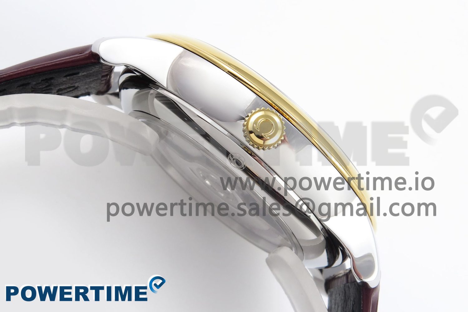 De Ville Date YG MKF 1:1 Best Edition Brown Dial Roman Marker on Brown Leather Strap A8800 - Image 6