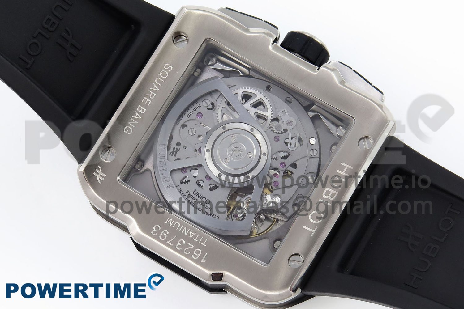 Square Bang Unico 42mm Titanium BBF 1:1 Best Edition Skeleton Dial on Black Rubber Strap A1280 - Image 8