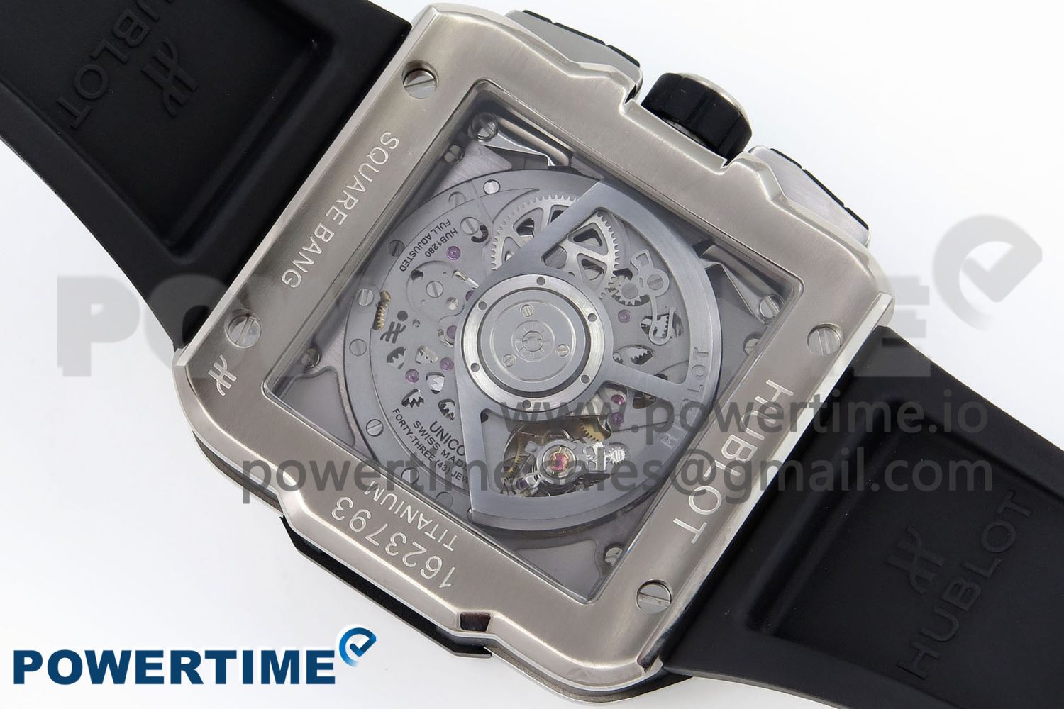 Square Bang Unico 42mm Titanium BBF 1:1 Best Edition Skeleton Dial on Black Rubber Strap A1280 - Image 9