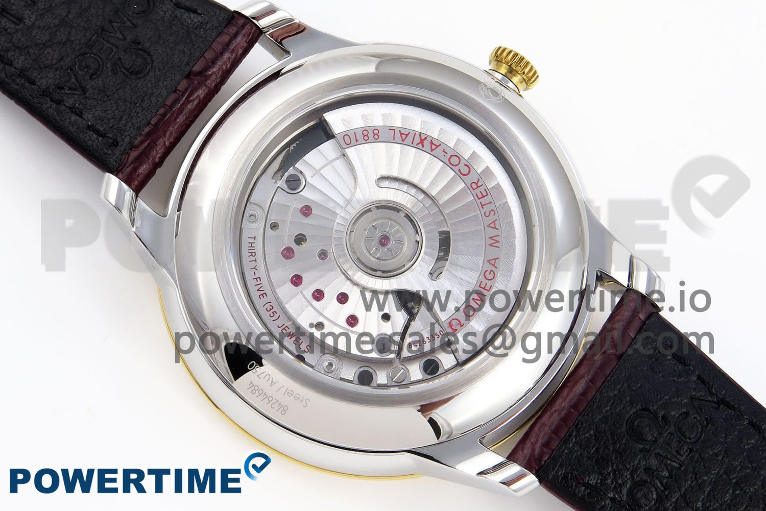 De Ville Power Reserve YG MKF 1:1 Best Edition White Dial on Brown Leather Strap A8810 - Image 9