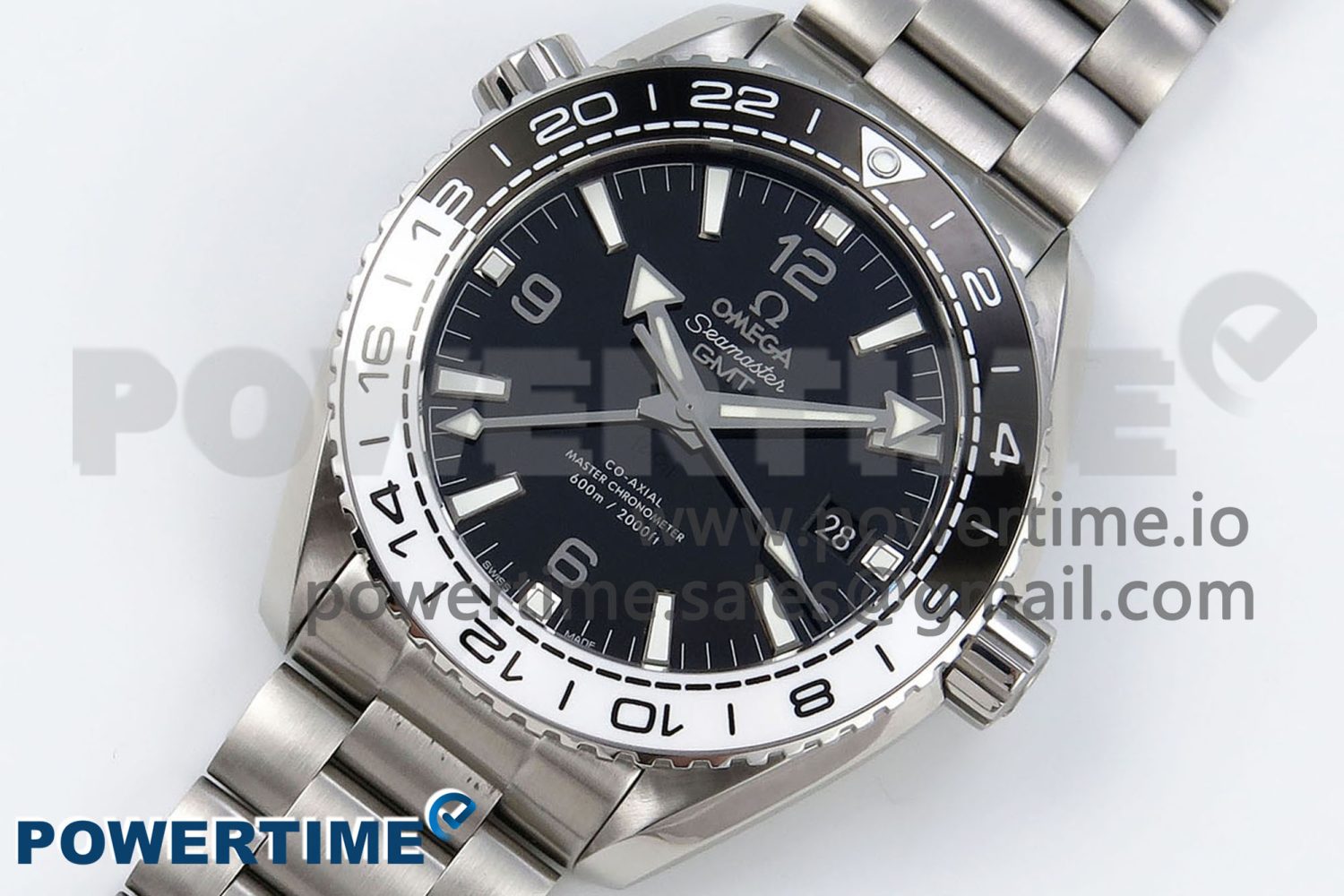 Planet Ocean 600M ‘Tai Chi’ GMT 43.5mm VSF 1:1 Best Edition Black/White Ceramic Bezel and Dial on SS Bracelet A8906 Super Clone - Image 2