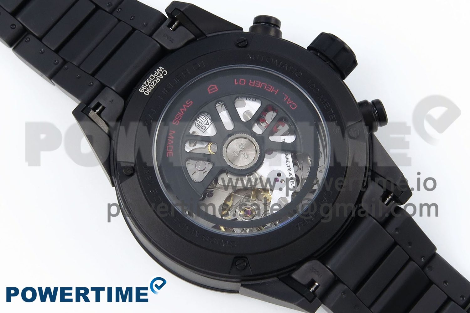 Calibre Heuer 01 Chrono 43mm Ceramic VSF 1:1 Best Edition Skeleton Dial on Ceramic Bracelet A1887 - Image 9