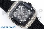 Square Bang Unico 42mm Titanium BBF 1:1 Best Edition Skeleton Dial Ceramic Bezel on Black Rubber Strap A1280 - Image 3