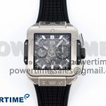 Square Bang Unico 42mm Titanium BBF 1:1 Best Edition Skeleton Dial on Black Rubber Strap A1280