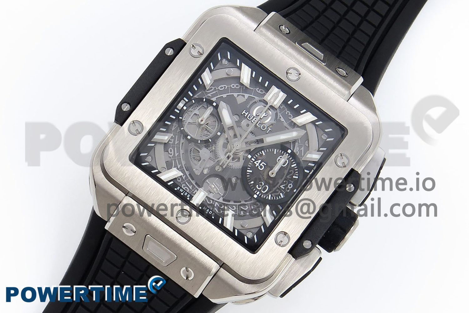 Square Bang Unico 42mm Titanium BBF 1:1 Best Edition Skeleton Dial on Black Rubber Strap A1280 - Image 2
