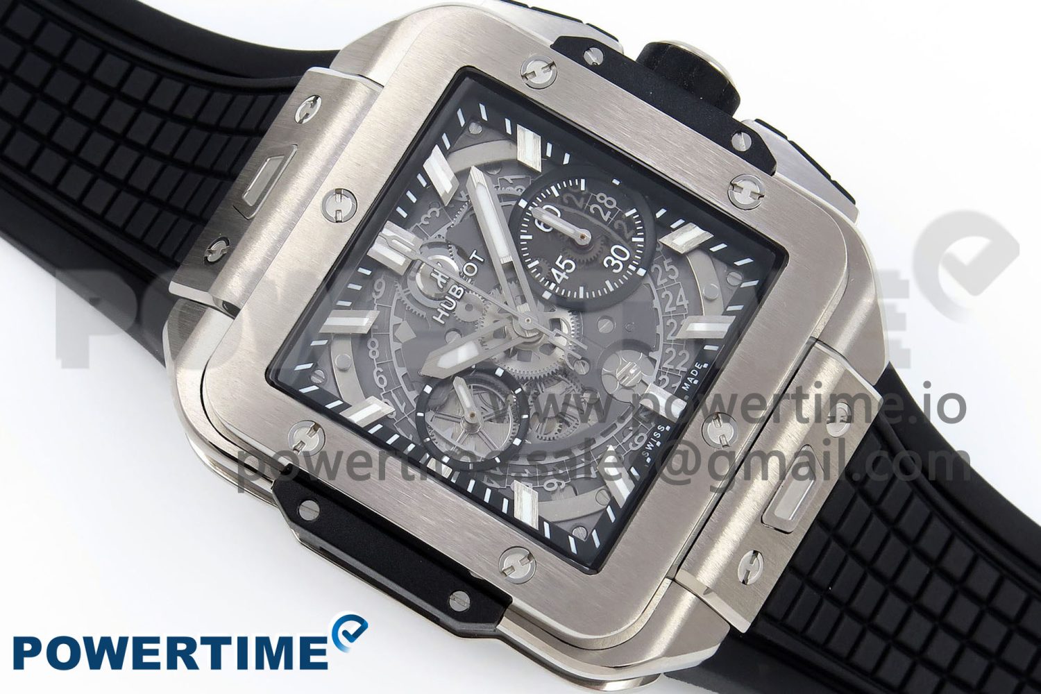 Square Bang Unico 42mm Titanium BBF 1:1 Best Edition Skeleton Dial on Black Rubber Strap A1280 - Image 3
