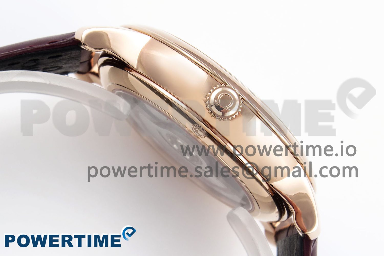 De Ville Date RG MKF 1:1 Best Edition White Textured Dial Roman Marker on Brown Leather Strap A8800 - Image 6