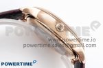 De Ville Date RG MKF 1:1 Best Edition White Textured Dial Roman Marker on Brown Leather Strap A8800 - Image 6