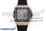 Square Bang Unico 42mm RG BBF 1:1 Best Edition Skeleton Dial Ceramic Bezel on Black Rubber Strap A1280