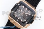 Square Bang Unico 42mm RG BBF 1:1 Best Edition Skeleton Dial Ceramic Bezel on Black Rubber Strap A1280 - Image 2