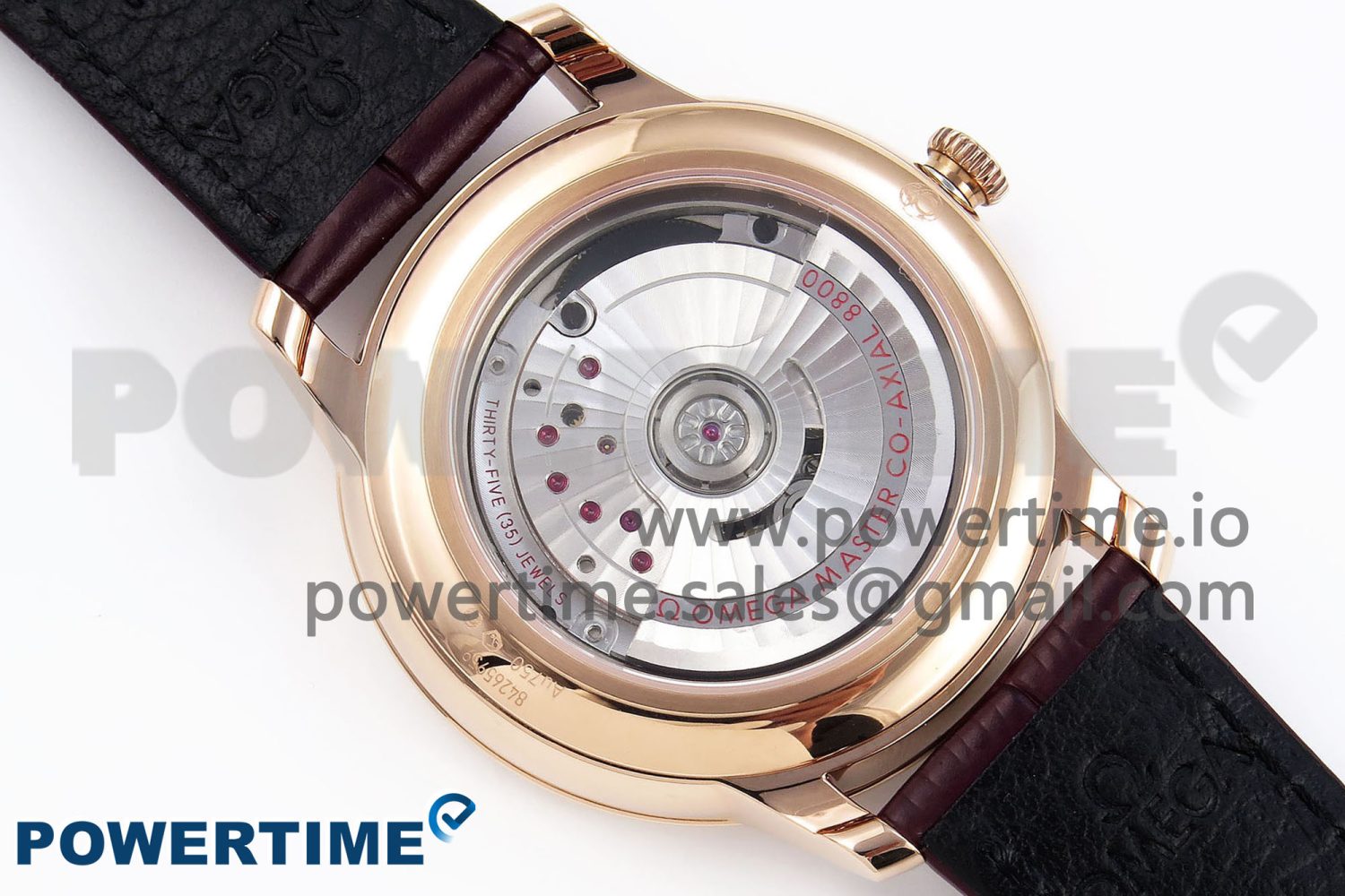De Ville Date RG MKF 1:1 Best Edition White Textured Dial Roman Marker on Brown Leather Strap A8800 - Image 9