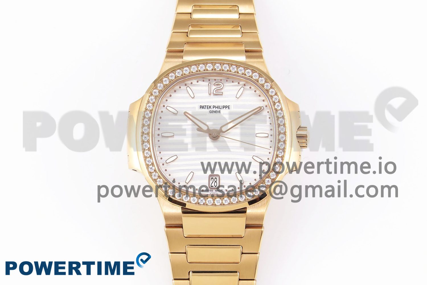 NAUTILUS 7118 LADIES RG PPF 1:1 BEST EDITION WHITE DIAL DIAMONDS BEZEL ON RG BRACELET 324CS - Image 1